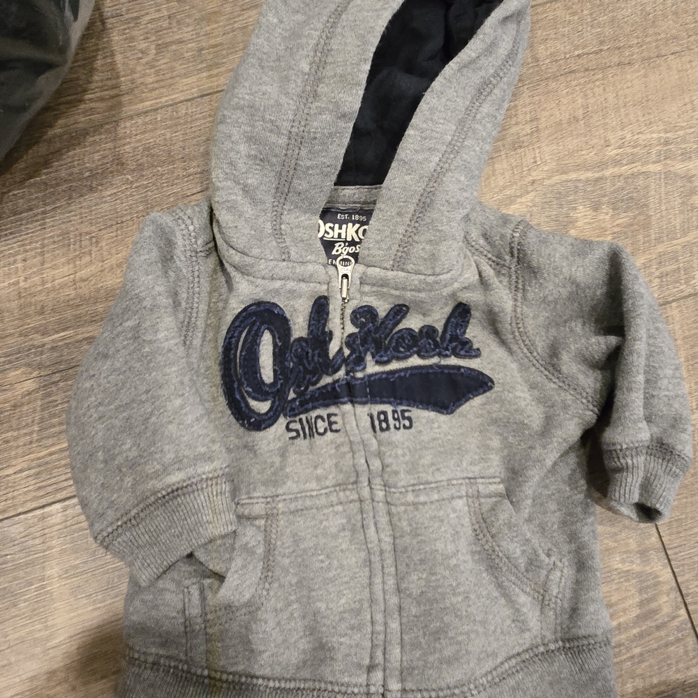 OshKosh B'gosh Gray and Navy Kids Hoodie